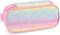 Girls Pencil Case for Kids, Pencil Pouch Boys Soft Rainbow Pen Box (Pink Blue Rainbow)